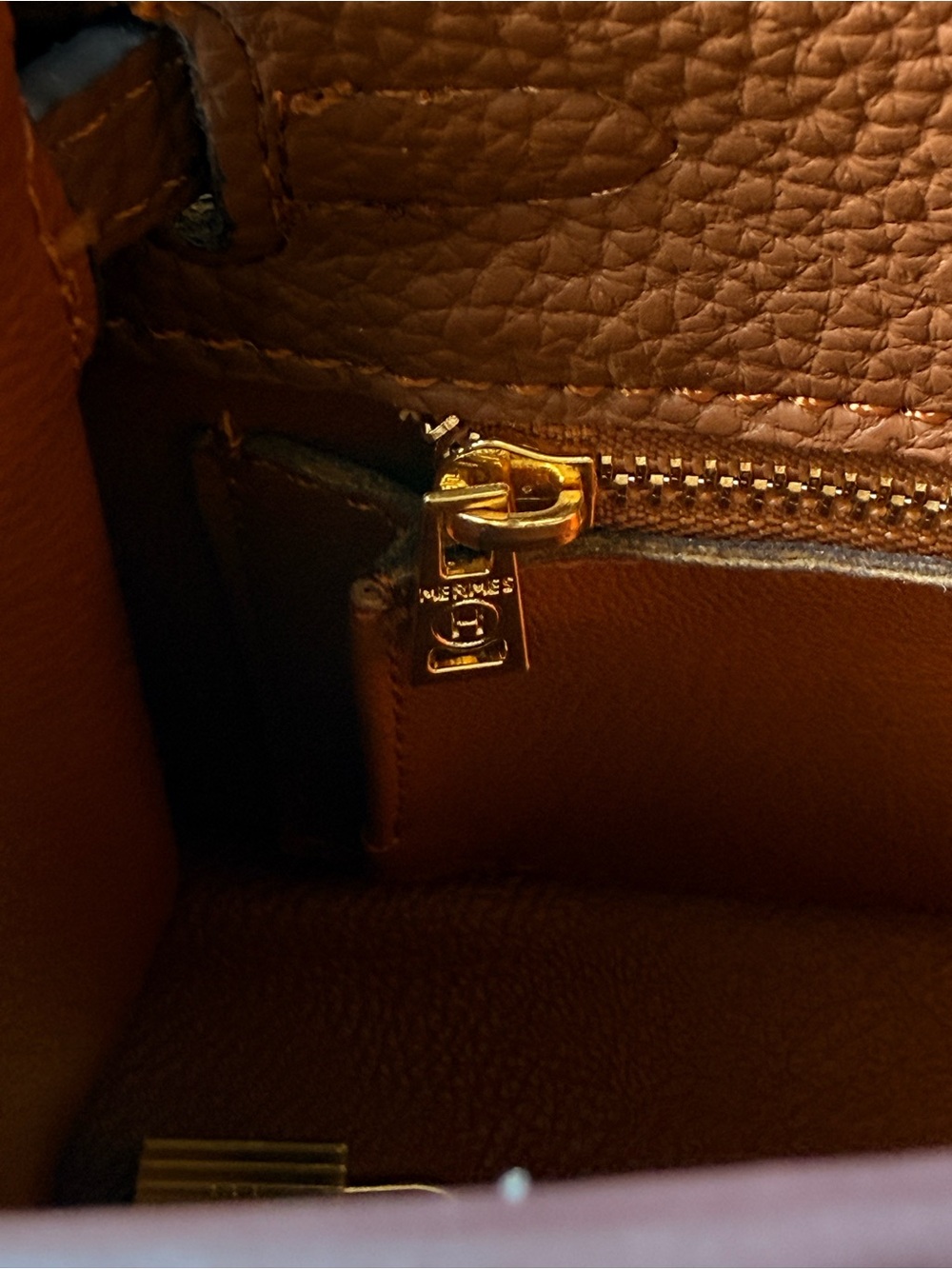 Hermes Cognac Togo Leather Mini Crossbody with Gold Hardware - Picture 11 of 13